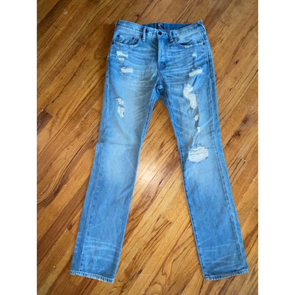 PRPS Mens Size 30x33 Blue Distressed Button Fly Jeans